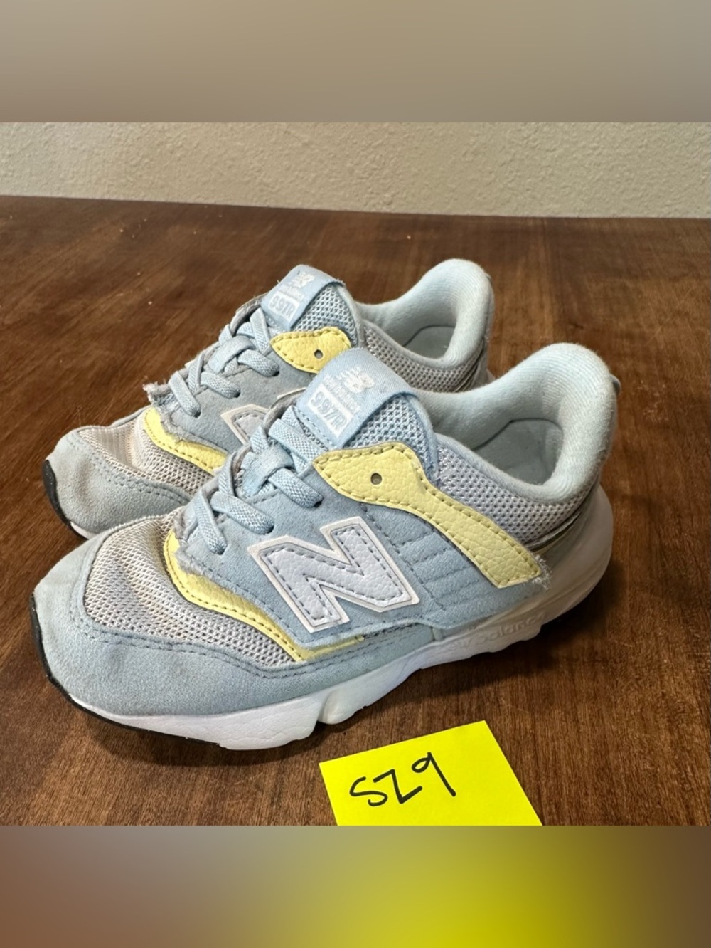 New Balance Kids Gray and Yellow Retro Runner Sneakers